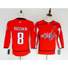 NHL Capitals 8 Alexander Ovechkin Red Adidas Women Jersey