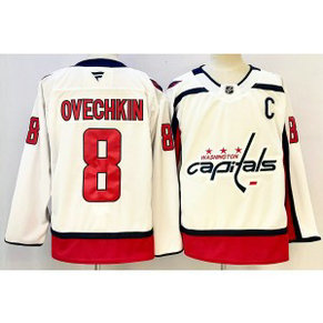 NHL Capitals 8 Alexander Ovechkin White New Men Jersey
