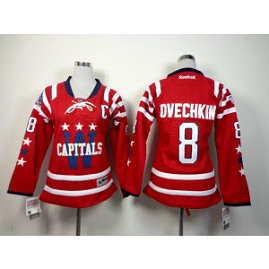 NHL Capitals 8 Ovechkin Red Women Jersey