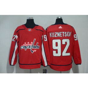NHL Capitals 92 Evgeny Kuznetsov Adidas Red Men Jersey
