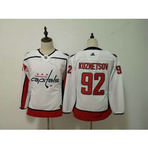 NHL Capitals 92 Evgeny Kuznetsov Adidas White Women Jersey