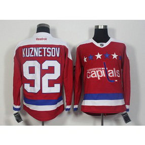 NHL Capitals 92 Evgeny Kuznetsov Red Men Jersey