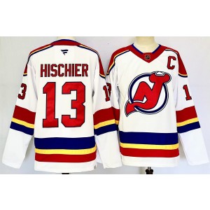 NHL Devils 13 Nico Hischier White 2024 New Men Jersey