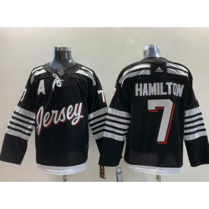 NHL Devils 7 Dougie Hamilton Black Adidas Men Jersey