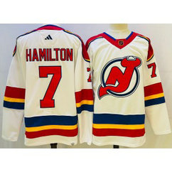NHL Devils 7 Hamilton White 2022-23 Retro Adidad Men Jersey