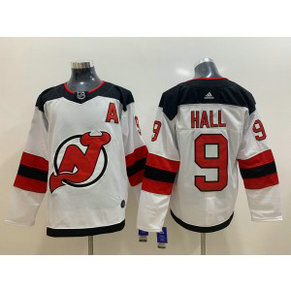 NHL Devils 9 Taylor Hall White Adidas Men Jersey