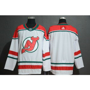 NHL Devils Blank White Alternate Adidas Men Jersey