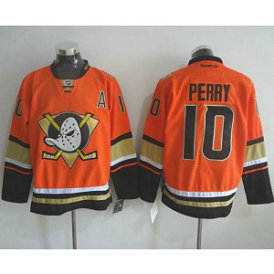 NHL Ducks 10 Corey Perry Orange Alternate A Patch Men Jersey