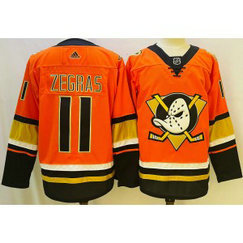 NHL Ducks 11 Zegras Orange 2023 Retro Adidas Men Jersey
