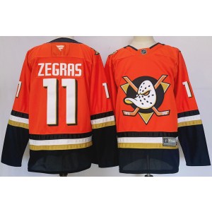 NHL Ducks 11 Zegras Orange 2024 New Adidas Men Jersey