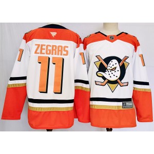 NHL Ducks 11 Zegras White 2024 New Adidas Men Jersey