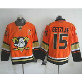 NHL Ducks 15 Ryan Getzlaf Orange Alternate C Patch Men Jersey