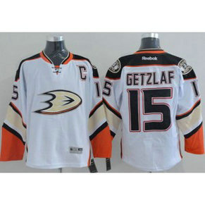 NHL Ducks 15 Ryan Getzlaf White New Road Men Jersey