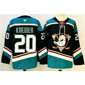 NHL Ducks 20 Chris Kreider Black Teal 2024-25 New Men Jersey
