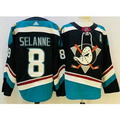 NHL Ducks 8 Teemu Selanne Black Adidas Men Jersey