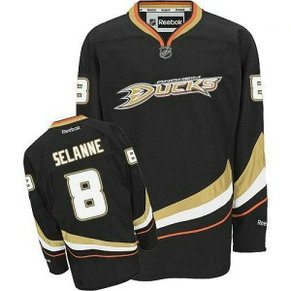 NHL Ducks 8 Teemu Selanne Black Home Reebok Men Jersey