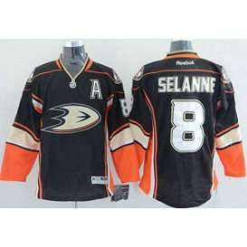 NHL Ducks 8 Teemu Selanne Black Third Men Jersey