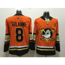 NHL Ducks 8 Teemu Selanne Orange Adidas Men Jersey