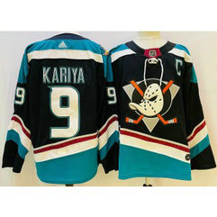 NHL Ducks 9 Paul Kariya Black Adidas Men Jerseys
