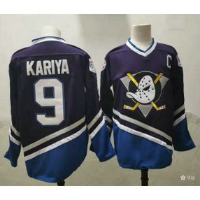 NHL Ducks 9 Paul Kariya Blue Men Jersey