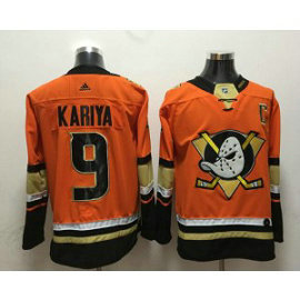 NHL Ducks 9 Paul Kariya Orange Adidas Men Jersey