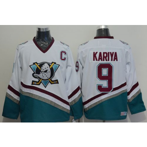 NHL Ducks 9 Paul Kariya White CCM Throwback Men Jersey
