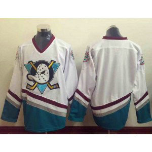 NHL Ducks Blank White CCM Throwback Men Jersey