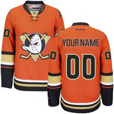 NHL Ducks Orange Customized Men Jersey