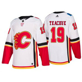 NHL Flames 19 Matthew Tkachuk White Adidas Men Jersey