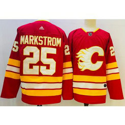 NHL Flames 25 Markstrom Red Adidas Men Jersey