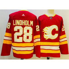 NHL Flames 28 Lindholm Red Adidas Men Jersey