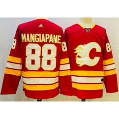 NHL Flames 88 Mangiapane Red Adidas Men Jersey