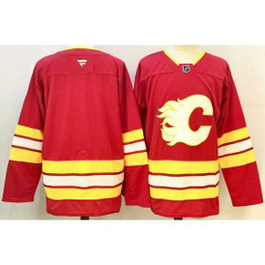 NHL Flames Blank Red New Men Jersey