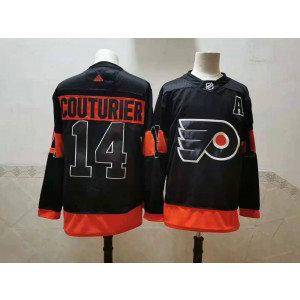 NHL Flyers 14 Sean Couturier 2020 Black Adidas Men Jersey NHL Flyers 14 Sean Couturier 2020 Black Adidas Men Jersey