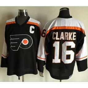NHL Flyers 16 Bobby Clarke Black CCM Throwback Men Jersey NHL Flyers 16 Bobby Clarke Black CCM Throwback Men Jersey