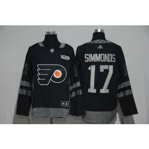 NHL Flyers 17 Wayne Simmonds Black 100th Anniversary Season Men Jersey