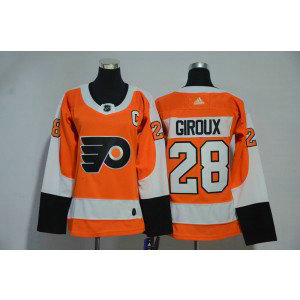 NHL Flyers 28 Claude Giroux Orange Adidas Women Jersey