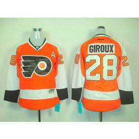 NHL Flyers 28 Claude Giroux Orange Home Women Jersey
