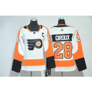 NHL Flyers 28 Claude Giroux White Adidas Women Jersey