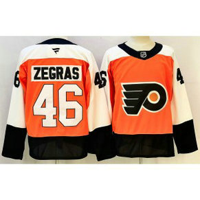 NHL Flyers 46 Zegras Orange New Men Jersey