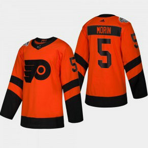 NHL Flyers 5 Samuel Morin 2019 Stadium Series Orange Adidas Men Jersey