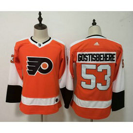 NHL Flyers 53 Shayne Gostisbehere Orange Adidas Women Jersey