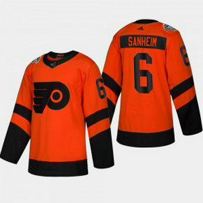 NHL Flyers 6 Travis Sanheim 2019 Stadium Series Orange Adidas Men Jersey