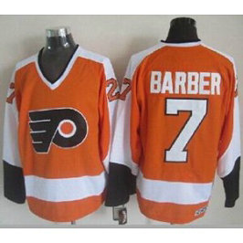 NHL Flyers 7 Bill Barber Orange CCM Throwback Men Jersey NHL Flyers 7 Bill Barber Orange CCM Throwback Men Jersey