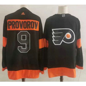 NHL Flyers 9 Ivan Provorov Black Adidas Men Jersey