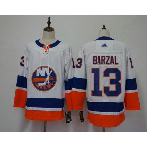 NHL Islanders 13 Mathew Barzal White Adidas Men Jersey