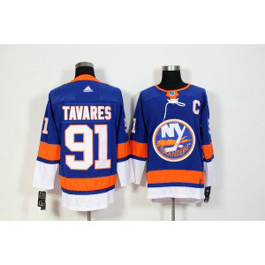 NHL Islanders 91 John Tavares Blue Adidas Men Jersey