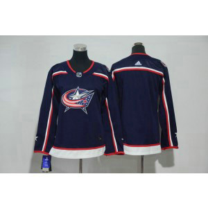 NHL Jackets Blank Navy Adidas Women Jersey