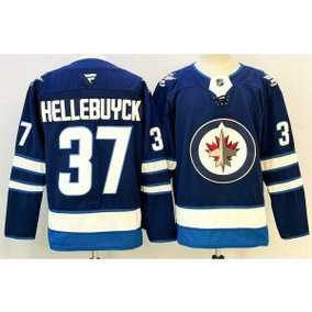 NHL Jets 37 Connor Hellebuyck Blue New Men Jersey