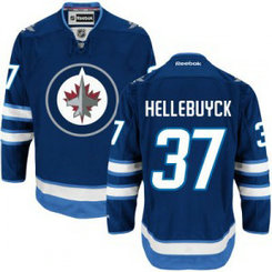 NHL Jets 37 Connor Hellebuyck Blue Reebok Men Jersey